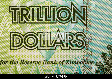 Simbabwe zwanzig Milliarden Dollar Banknote Stockfoto