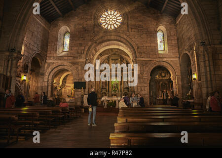 Die Kirche Santiago, Christian Tempel der alten Stadt in der Stadt von La Coruña. Historische künstlerische Denkmal. Galizien, Spanien, Europa Stockfoto