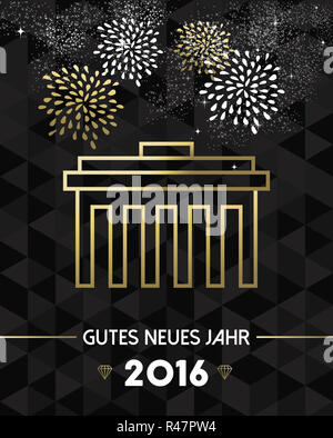 Neues Jahr 2016 Deutschland Berlin Brandenburger Tor gold Stockfoto