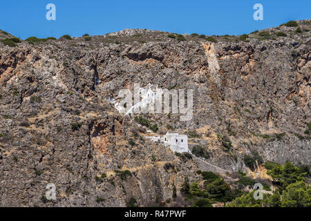 Saint John auf der Klippe Kloster in der Nähe Kapsali Dorf in Kythira Island, Griechenland. Stockfoto