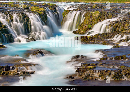 Detail der fantastischen bruarfoss Wasserfall in Island Stockfoto