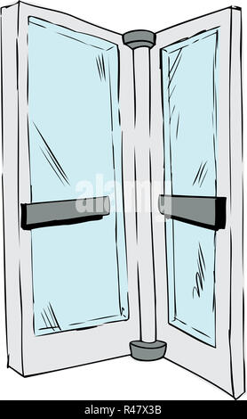 Isolierte Drehtür Fensterbereich Stockfoto