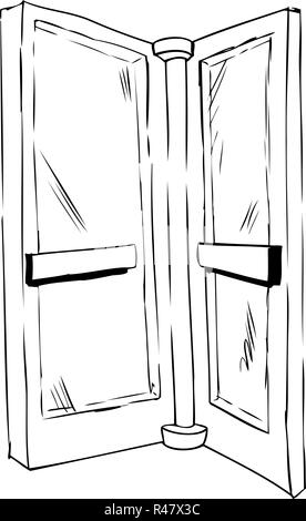Umrissen Drehtür Fensterbereich Stockfoto