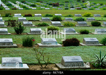 Die Chittagong War Cemetery ist ein Friedhof der Märtyrer, die kämpften und im Zweiten Weltkrieg während 1939-1945 enthalten. Chittagong, Bangladesch. Stockfoto