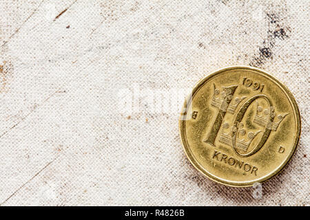 Schwedische Münze - zehn Kronen Stockfoto