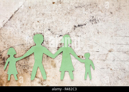 Die Zahlen der Familie auf einen schmutzigen Leinwand Stockfoto