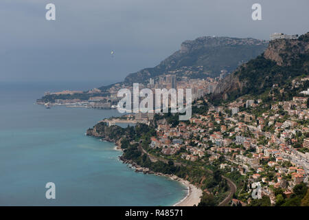 Die Küste zwischen Roquebrune und Monaco Stockfoto