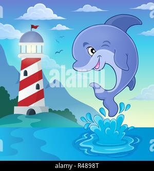 Jumping Dolphin theme Bild 3 Stockfoto