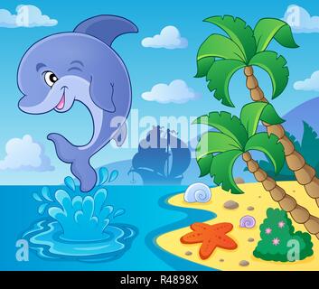 Jumping Dolphin theme Bild 4 Stockfoto