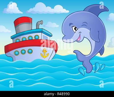 Jumping Dolphin theme Bild 5 Stockfoto