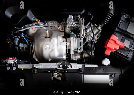 Auto Motor Motor Konzept Nahaufnahme Detail der neuen Auto Motor teil Stockfoto