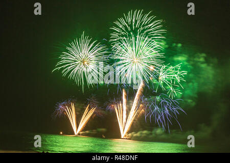 Feuerwerk in Renaca Beach in Chile Stockfoto