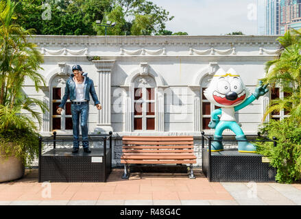 Allee der Comic Stars in Kowloon Park, Tsim Sha Tsui, Kowloon, Hongkong, China Stockfoto