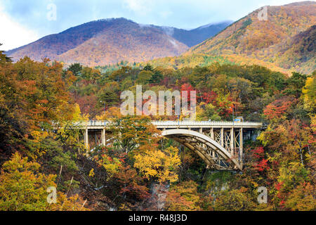 Naruko Schlucht Herbst Laub im Herbst Saison, Japan Stockfoto