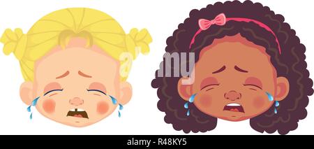 Mädchen Zeichensatz. Kopf Symbol. Mädchen Gesicht Vector Illustration Stock Vektor