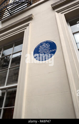 Das alte Haus von Sir Robert Walpole längste Zeit unter Premierminister von Großbritannien serviert, 5 Arlington Street, London, England Stockfoto