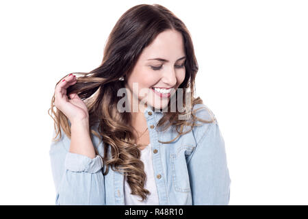Porträt eines schüchternen jungen Frau Stockfoto