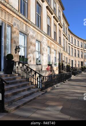 Luxus Villen im Park Circus, Kelvinbridge, Glasgow, Schottland, Großbritannien, Europa Stockfoto