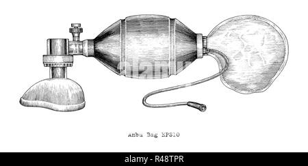 Ambu Beutel Handzeichnung vintage Gravur Stil Stock Vektor