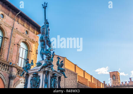 Neptun-Brunnen in der Piazza Maggiore in Bologna, Italien Stockfoto