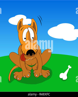 Vektor-Illustration Cartoon Hund Stockfoto