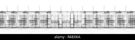 Abstrakte Brücke Drahtmodell Architektur Stockfoto