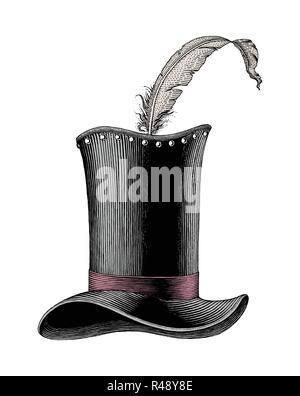 Vintage Mode hat Hand gezeichnet Gravur Abbildung Stock Vektor