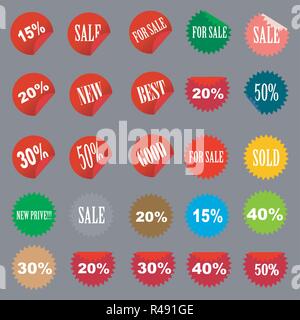 Verkauf Tag Aufkleber Vector Illustration Stock Vektor