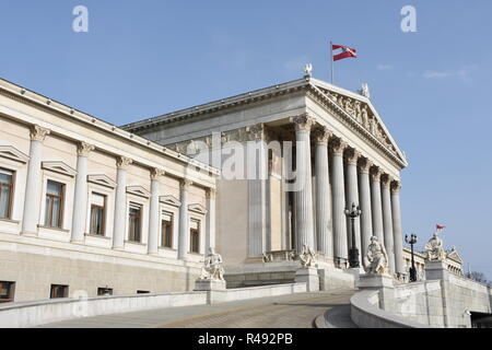 Â Parlament Wien, Parlament, Parlament, Wien, dr.-karl-Renner-Ring, Ring Road, griechisch-römischen, Sitz der Regierung Stockfoto