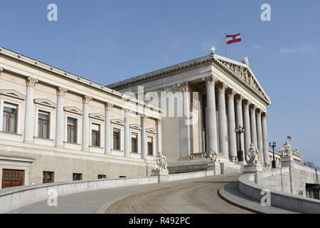 Â Parlament Wien, Parlament, Parlament, Wien, dr.-karl-Renner-Ring, Ring Road, griechisch-römischen, Sitz der Regierung Stockfoto