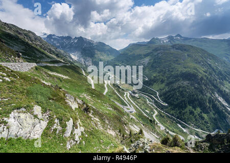 Grimsel und Furka Pässe in der Schweiz Stockfoto