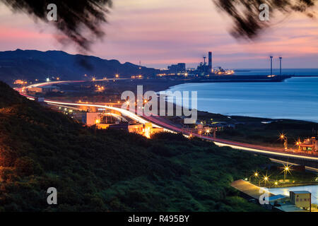 Nacht Blick auf den Strand in Taiwan Stockfoto