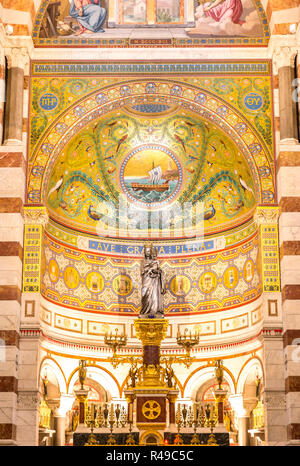 Marseille Notre-Dame De La Garde Kirche Stockfoto