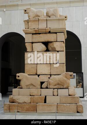 Iberischen Nekropole von Pozo Moro. 525-501 BC. Sandstein Turm. Chinchilla de Monte-Aragon, Provinz Albacete, Kastilien-La Mancha, Spanien. Nationalen Archäologischen Museum. Madrid. Spanien. Stockfoto