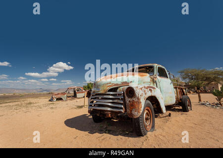 Autowracks in Solitaire, einer kleinen Siedlung in der Region Khomas Namibia in der Nähe des Namib-Naukluft-Nationalpark. Afrika Stockfoto