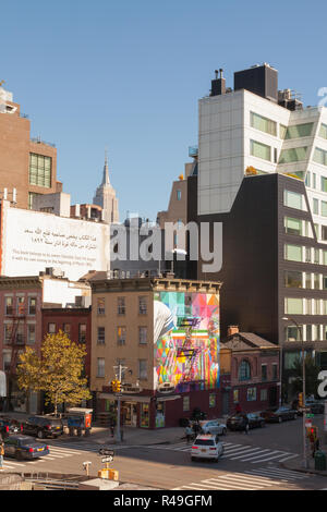 Mutter Teresa und Mahatma Gandhi 'Toleranz' Wandbild am 18. und 10. Straße in Chelsea, New York City, Vereinigte Staaten von Amerika. Stockfoto