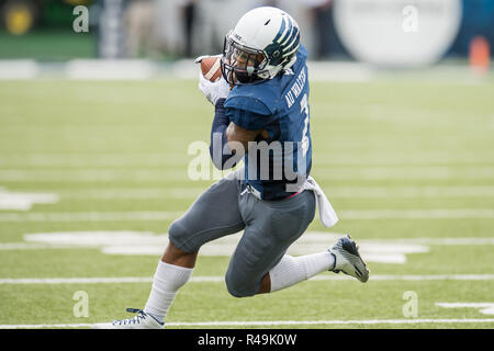 Houston, TX, USA. 24 Nov, 2018. Reis Eulen zurück Austin Walter (2) läuft nach einem Fang im 1. Quartal eine NCAA Football Spiel zwischen der alten Herrschaft Monarchen und den Reis Eulen am Rice Stadium in Houston, TX. Reis gewann das Spiel vom 27. bis 13. Trask Smith/CSM/Alamy leben Nachrichten Stockfoto