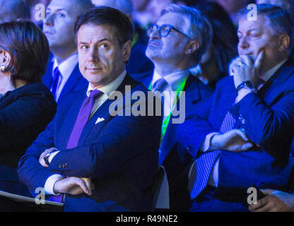 Foto LaPresse - Andrea Panegrossi 26/11/2018 - Roma, Italia. POLITICA EUR, La Nuvola. Convegno dei sindaci Italiani organizzato da Poste Italiane Il Presidente del Consiglio Giuseppe Conte Foto Andrea Panegrossi LaPresse - 26/10/2018 - Rom, Italien EUR, La Nuvola. Konferenz der italienischen Bürgermeister organisiert von Poste Italiane Stockfoto