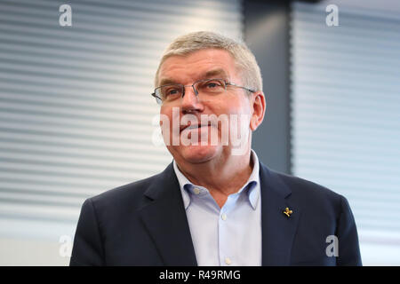 IOC Thomas Bach, 25. November 2018: Internationale Olympische Komitee Präsident Thomas Bach besucht die Ajinomoto National Training Center in Tokio, Japan. Credit: YUTAKA/LBA SPORT/Alamy leben Nachrichten Stockfoto