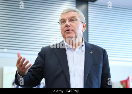 IOC Thomas Bach, 25. November 2018: Internationale Olympische Komitee Präsident Thomas Bach besucht die Ajinomoto National Training Center in Tokio, Japan. Credit: YUTAKA/LBA SPORT/Alamy leben Nachrichten Stockfoto