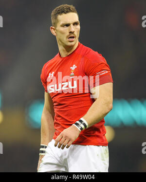 Fürstentum Stadium, Cardiff, UK. 24 Nov, 2018. Rugby Union, Herbst internationale Reihe, Wales gegen Südafrika; George North Wales Credit: Aktion plus Sport/Alamy leben Nachrichten Stockfoto