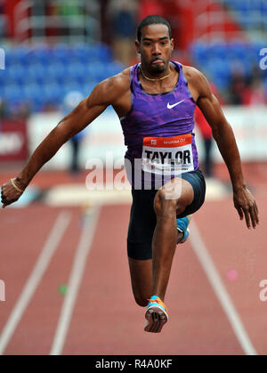 Ostrava, Tschechische Republik. 26. Mai 2015. Christian Taylor von den USA konkurriert Dreisprung Männer im Golden Spike (Zlata Tretra) athletischen Konferenz IAAF in Ostrava, Tschechische Republik, 26. Mai 2015. Credit: Slavek Ruta/ZUMA Draht/Alamy leben Nachrichten Stockfoto