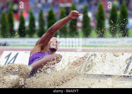 Ostrava, Tschechische Republik. 26. Mai 2015. Christian Taylor von den USA konkurriert Dreisprung Männer im Golden Spike (Zlata Tretra) athletischen Konferenz IAAF in Ostrava, Tschechische Republik, 26. Mai 2015. Credit: Slavek Ruta/ZUMA Draht/Alamy leben Nachrichten Stockfoto