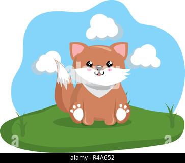 Cute Fox im Lager Vector Illustration Design Stock Vektor