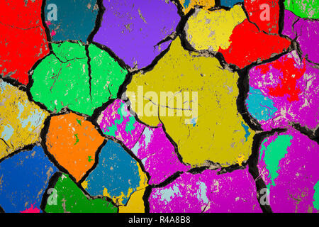Malerei auf den Boden. Abstrakte Kunst Hintergrund. . Fragment der Kunstwerke. Pinselstriche der Farbe. Moderne Kunst zeitgenössische Kunst bunte Textur. Stockfoto