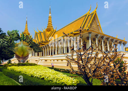 Preah Tineang Tevea Vinichhay - Royal Palace Thronsaal & Ort der Krönung; Royal Palace, Stadtzentrum, Phnom Penh, Kambodscha Stockfoto