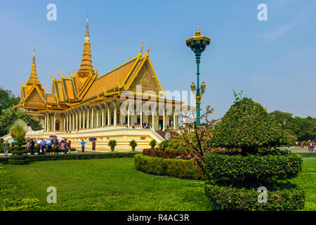 Preah Tineang Tevea Vinichhay - Royal Palace Thronsaal & Ort der Krönung; Royal Palace, Stadtzentrum, Phnom Penh, Kambodscha Stockfoto