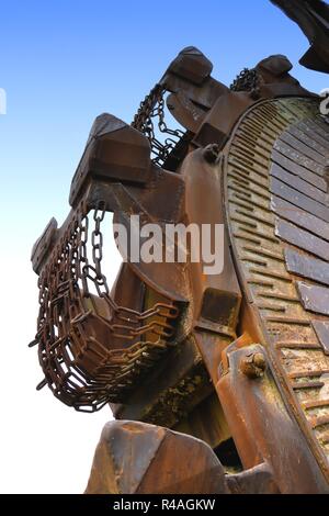 Detail einer gigantischen Braunkohle Bagger im stillgelegten Tagebau Ferropolis Stockfoto