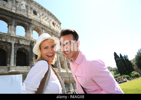 Freundliche paar Touristen in Rom Stockfoto