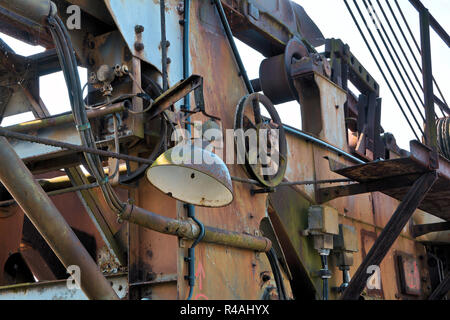 Detail einer gigantischen Braunkohle Bagger im stillgelegten Tagebau Ferropolis Stockfoto